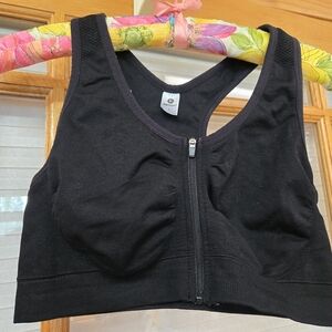 Black Zip-Front Sports Bra